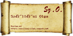 Szőllősi Olga névjegykártya